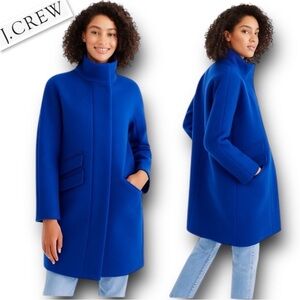 J. Crew Italian Stadium Coat Cobalt Blue Size 6